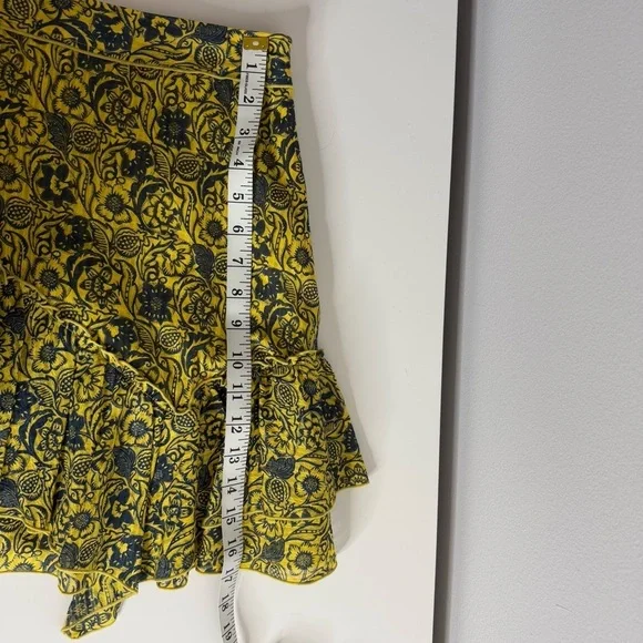 Derek Lam 10 Crosby - Yellow and Navy Ruffle Mini Skirt - size 4 - Picture 11 of 11